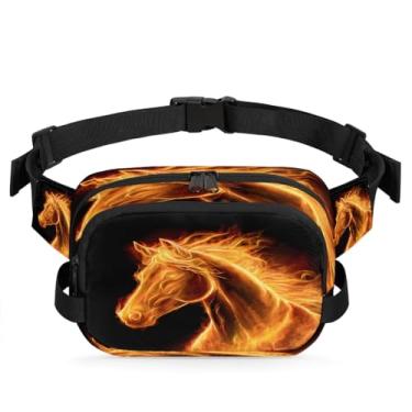 Imagem de Pochete de praia de areia preta pôr do sol para mulheres e homens com alça ajustável, bolsa transversal, bolsa de peito, bolsa tiracolo, Cor 21