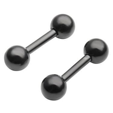 Imagem de 4 mm, 10 peças, 316L, aço inoxidável, barra de brincos, cartilagem, hélice, piercing de orelha 20G, One Pair-Black, 1
