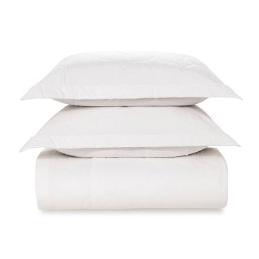 Imagem de Colcha Queen Com 2 Porta Travesseiros Karsten 200 Fios Tom Branco