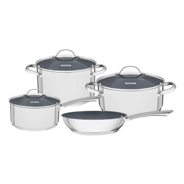 Imagem de Jogo De Panelas Fundo Triplo Tramontina Una Ceramic 65280316 Inox - Grafite