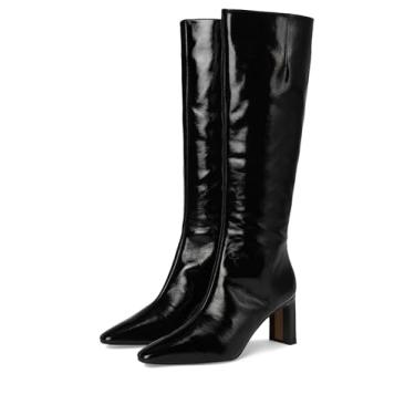 Imagem de Sam Edelman Bota de cano alto feminina Sylvia, Patente preta, 34