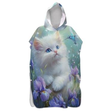 Imagem de Roupão leve e fofo para trocador de poncho de surfe para adultos praia moletom com capuz toalha de natação masculino feminino poncho com capuz