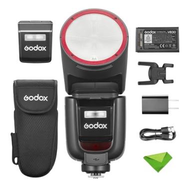 Imagem de Godox Flash V1 V1Pro F para câmera Fuji TTL Speedlight, 1/8000 HSS 500 flashes de potência total, tempo de reciclagem de 1,3s, sem fio de 2,4 G com flash externo SU-1 para câmeras Fujifilm (versão