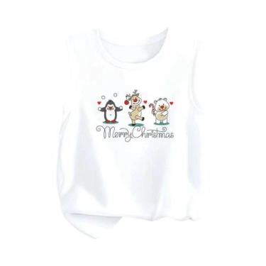 Imagem de Camiseta Regata Gráfica Sem Mangas Com Estampa De Papai Noel Para Meni