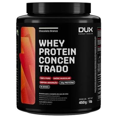 Imagem de Whey Protein 100% Concentrado Pote de 450g Sabor Chocolate Branco-Dux Human Health-Dux Nutrition