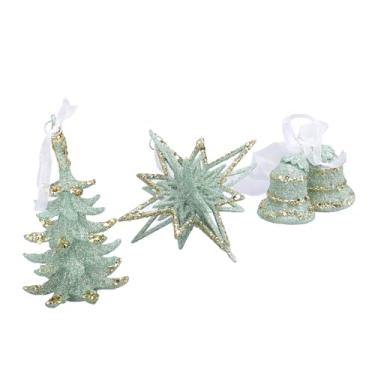 Imagem de TOPINCN 3 Pçs Decorações de Suspensão de Natal árvore de Natal Sino Estrela Ornamentos Com Material Pp para Porta Rolante Decoração do Feriado