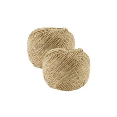 Imagem de Kit 2 Fio cordão barbante rami natural sisal rolo 2mm aprox 180mts