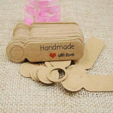 Imagem de Conjunto de etiquetas de papel vintage (100 peças) - etiquetas de preço multiuso e vales-presente para joias, marcadores de página e suprimentos de artesanato (estilo 2)