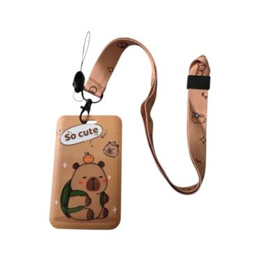 Imagem de Cordão Crachá Retrátil Capivara Fofo Porta Cartão Personalizado Kawaii Bilhete Único Identificação (capivara modelo 2)