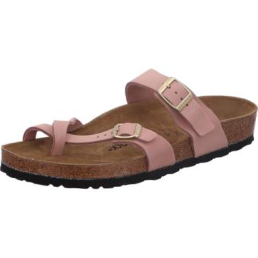 Imagem de Birkenstock - Mayari Leather - Sandália flip com alça dupla ajustável, rosa macio, 4/4.5