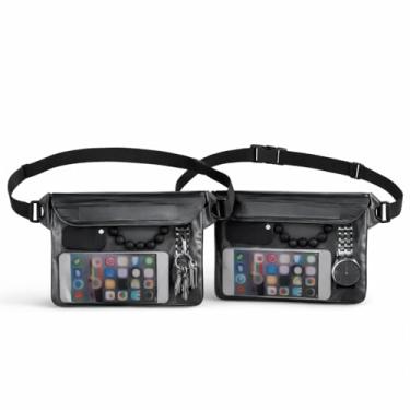 Imagem de Kit 2 Bolsa De Praia Pochete Impermeavel Prova D'água Porta Celular Para Piscina Mar, Festa, Folia, Guarda Objetos Primum