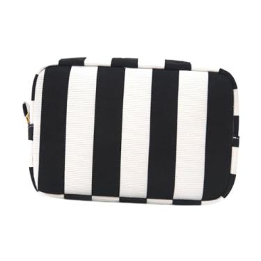 Imagem de Ysyqkn Organizador de Maquiagem e Cosméticos, Estojo para Pincéis de Cabelo, Ideal para Crianças e Meninas, Preto Branco