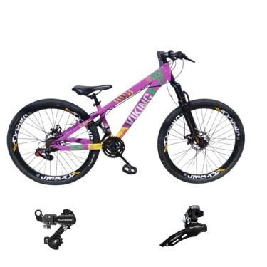 Imagem de Bicicleta 26 VikingX T25 21v Freeride Cambio Traseiro e Dianteiro Shimano Pneu Aro 26 Balão Preto-Unissex
