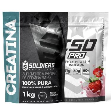 Imagem de Kit: Whey Protein Isolado ISO PRO 1kg + Creatina Monohidratada 1kg - Soldiers Nutrition-Unissex