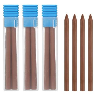 Imagem de PATIKIL 16 refis de grafite de lápis de carpinteiro 2B de 5,6 mm, refil de grafite sólido seco resistente à quebra para carpinteiro mecânico, desenho, arte, desenho, marrom