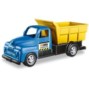 Imagem de Caminhão Basculante Infantil Construction WORK 23CM com Roda Livre - H