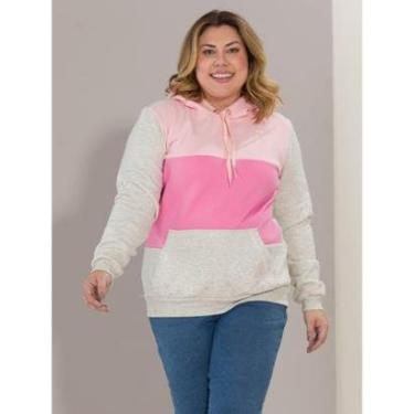 Imagem de Blusa de Moletom Feminina Plus Size Sweet Bolso Canguru-Feminino