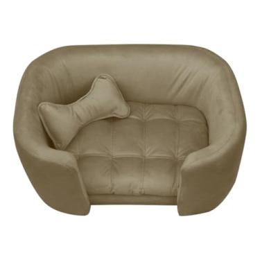 Imagem de Poltrona Pet Conforto Luxo | Cama Sofá Cachorro e Gato | Lavável veludo preto(cappuccino)