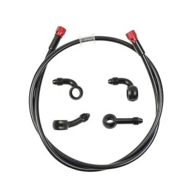 Imagem de Linha de mangueira de óleo de freio, tubo de óleo de fluido ATV Street Dirt Pit Bike Remove Banjo Moto Mangueira de freio para motocicleta Linha de freio trançada de aço inoxidável hidráulico Linha de