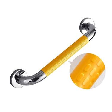 Imagem de Barras de apoio, corrimãos para chuveiros cromados, corrimãos para banheiro, suporte de parede com base resistente para vaso sanitário para idosos/amarelo/38 cm