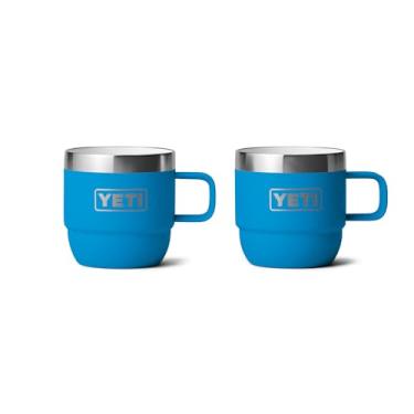 Imagem de YETI Caneca empilhável Rambler de 177 ml, aço inoxidável, caneca de café expresso isolada a vácuo, 2 unidades, azul big wave