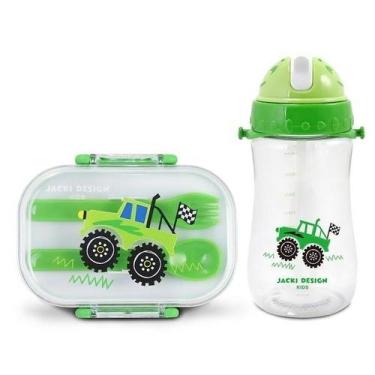 Imagem de Kit Pote Marmita 400ml e Garrafa 460ml Infantil conjunto volta as aula