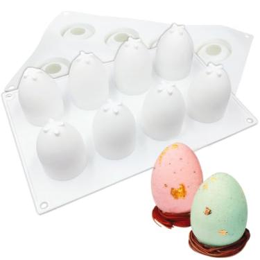 Imagem de Molde de silicone para ovos de Páscoa, molde de fondant em forma de ovo 3D para chocolate, molde de cozimento faça você mesmo para doces, mousse, bolo, sorvete, gelatina, sobremesa, sabonete, banho