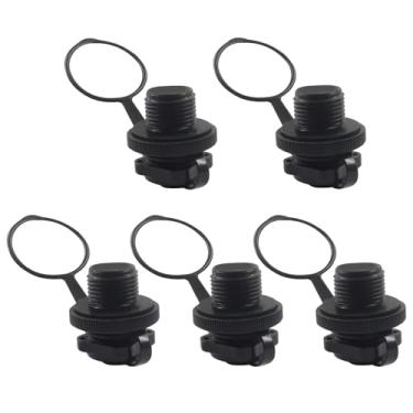 Imagem de Zorfeter Válvula de ar inflável para barco, 5 peças, parafuso de substituição de enchimento unidirecional, tampa de válvula Boston, plugue de ajuste universal para jangada, caiaque, piscina, barco