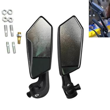 Imagem de Zeathery 2 peças de espelho retrovisor de motocicleta, refletor de inversão convexo do guidão, peças de reparo de modificação DIY para a maioria das scooters de motocross, scooters, ciclomotores