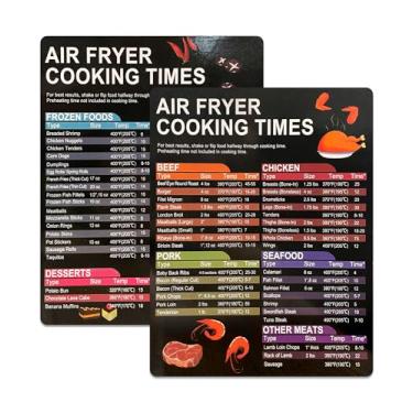 Imagem de Rellytech Conjunto de folhas de referências para fritadeira de ar, guia de cozimento de airfryer, folha de referência magnética para fritadeira a ar com temperatura