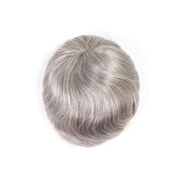 Imagem de Aplique de testa Prótese capilar masculina de cabelo humano, respirável, com base fina monofilamento e revestimento em NPU ao redor. Modelo #580