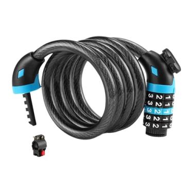 Imagem de UGPLM Cadeado de cabo com senha de 5 dígitos para scooters, Azul