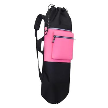 Imagem de oshhni Mochila para skate com alças ajustáveis, portátil, refletora, dobrável, para transporte de cadeira de rodas e ideal para atividades ao ar livre, Preto E Rosa Vermelha
