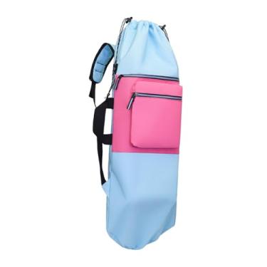 Imagem de oshhni Mochila para skate com alças ajustáveis, portátil, refletora, dobrável, para transporte de cadeira de rodas e ideal para atividades ao ar livre, Azul Claro