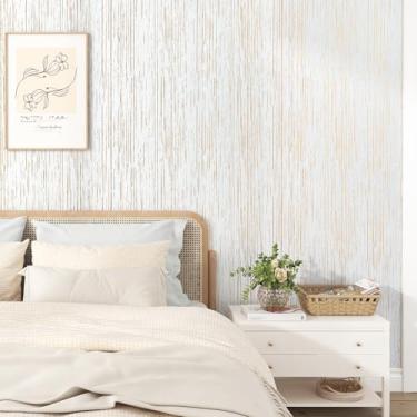 Imagem de EPPKILY Papel de parede de textura de papel de parede de ouro branco para contato com papel de parede de tecido dourado descasque e cole bancadas papel de contato autoadesivo para paredes e armários