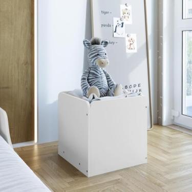 Imagem de Baú Organizador de MDF Branco Ideal para Quarto Brinquedos e Objetos