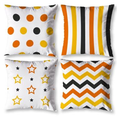 Imagem de Kit 4 Capas Almofada Sala 40Cm X 40Cm Estampadas Bolinha