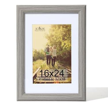Imagem de KTKDE Moldura de 40,6 x 61 cm, moldura para pôster, imagens 30,5 x 45,7 cm com tapete ou 40,6 cm x 61 cm, vidro temperado, 61 x 40,6 cm, moldura de madeira cinza, moldura para galeria de parede