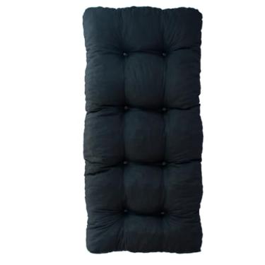 Imagem de Almofada Futon Grande 120x60x15cm Assento Macio para Cadeira Sofá Balanço Pallet Banco e Colchonete Decorativo(Preta)