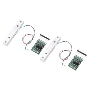 Imagem de Generic 2 conjuntos de sensores digitais de peso de célula de carga de 5 kg + módulo HX711, sensor de pesagem, 24 bits, precisão A/D, canal duplo para kit de balança eletrônica portátil de cozinha