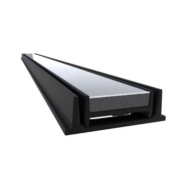 Imagem de Grelha Oculta Piscina Piso Rebaixo Invisível Preta 100x8cm