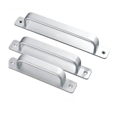 Imagem de Maçaneta da porta deslizante de liga de alumínio, tração universal de hardware de metal, ferramenta multiuso para portas de vidro da varanda do guarda-roupa da janela(Silver,Medium)