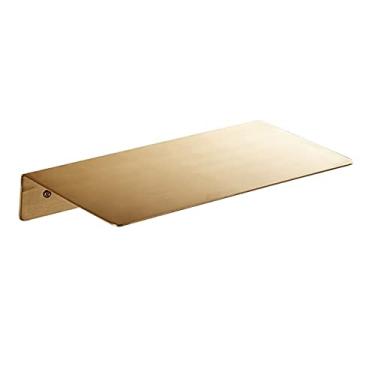 Imagem de Prateleiras de banheiro escovadas de latão rack de armazenamento de banheiro decoração de parede WF-811550 organizador de prateleira de banheiro (cor: 45 cm ouro escovado) (30 cm ouro escovado)