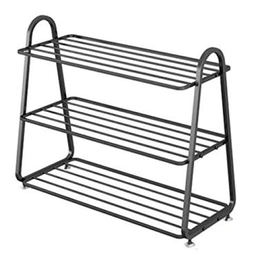 Imagem de Prateleira de sapato organizador de sapateira de metal prateleira de sapatos de chão prateleira de armazenamento de sapatos de ferro forjado porta de entrada sala de estar quarto corredor