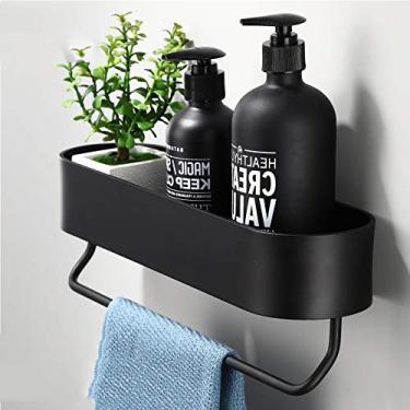 Imagem de Organizador de armazenamento de banheiro de cozinha montado na parede, para xampu, pente, maquiagem e especiarias de cozinha, prateleira adesiva para banheiro com toalheiro, 4-50 (4 40)