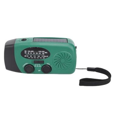 Imagem de Diydeg Rádio de Emergência Com Manivela, Banco de Energia Portátil de 2000mAh AM FM NOAA Rádio Meteorológico Com Carregamento Solar e Lanterna LED, para Acampamento, Atividades Ao Ar (Verde)