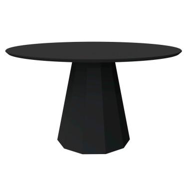 Imagem de Mesa De Jantar 6 Lugares 1,35m Tampo Vidro Preto New Ceval
