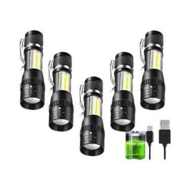 Imagem de Lanterna Portátil Recarregável COB+XPE Mini Com Zoom, Tocha USB De Lon