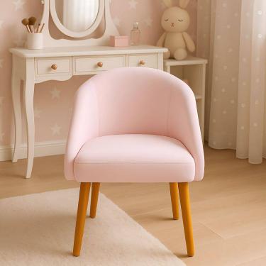 Imagem de Banqueta Poltrona Lua Rosa Bb Para Recepção Atendimento Penteadeira