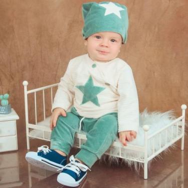 Imagem de Conjunto Bebê Menino Estrelinha - MULEKA SAPEKA, P, Verde